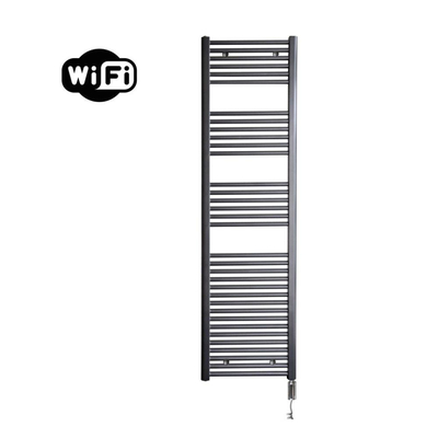 Sanicare HVW Elektrische Radiator - 172x45cm - 920W - wifi - thermostaat - chroom - rechtsonder - gunmetal (antraciet)