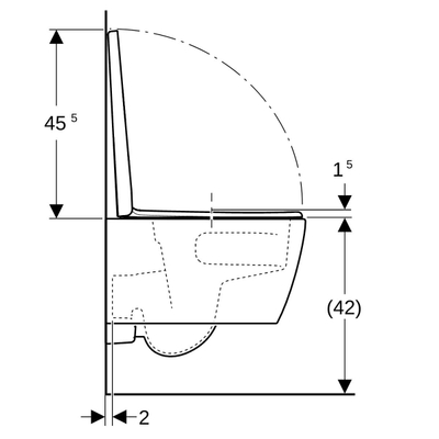 Geberit Icon pack wandcloset 49cm turboflush met zitting mat wit