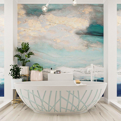 MONDIAZ HOLM DESIGN Baignoire autoportante - 180x85cm - Greey / Talc