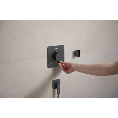 hansgrohe FixFit Fine Q Muuraansluitbocht - zonder terugslagklep - Brushed Black Chrome