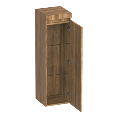 BRAUER Joy Wavy Hoge kast - 120x35x35cm - 1 deur - rechtsdraaiend - greeploos - Honey