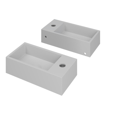 INK Versus Fontein - 36x18x9cm - wasbak links - 1 kraangat - polystone wit mat