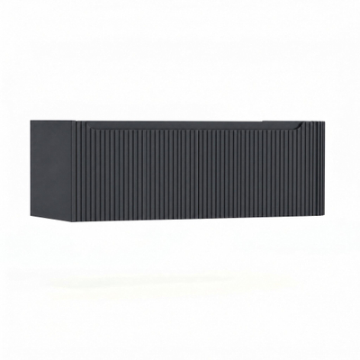 H&R Badmeubelen Juice Wastafelonderkast - 120x45x40cm - rechterhoek afgerond - 3D-front - 2 lades - geïntegreerde greep - dark blue
