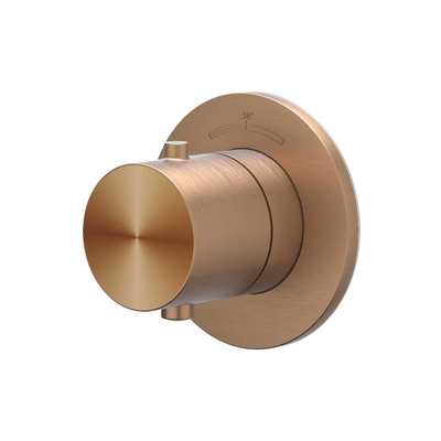 IVY Concord Partie apparente - pour robinet d'arrêt encastré - Symmetry - rosace ronde - inox 316 brossé cuivre mat PVD