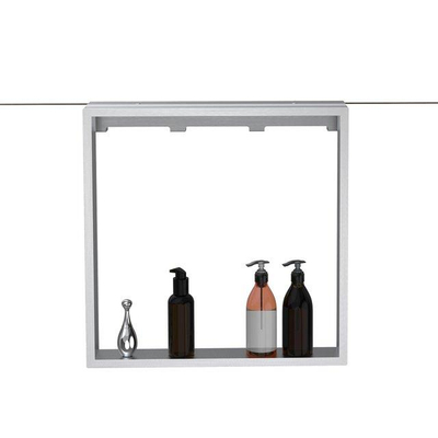 FugaFlow Eccelente Acces étagère avec 4 crochets - pour paroi de douche - 50x50x6.5cm - inox brossé