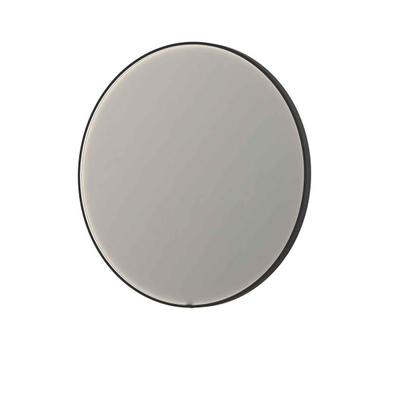 INK SP24 Miroir - 120x4x120cm - LED en bas et en haut changement de couleur - dimmable - Chauffage de miroir - rond - dans un cadre en acier - aluminium noir mat