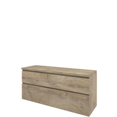 Proline top ensemble meuble 140x46x63.2cm meuble a symétrique chêne brut et plaque de recouvrement chêne brut