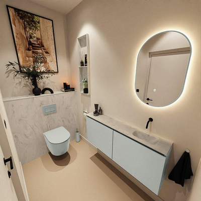 MONDIAZ TURE-DLUX 120cm toiletmeubel Greey. EDEN wastafel Opalo positie rechts. Zonder kraangat.