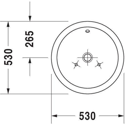 Duravit Philippe Starck 1 Starck - 1 waskom - met overloop - diameter 53cm - met wondergliss - glans wit