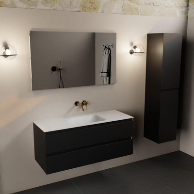 Mondiaz AIVY Ensemble de meuble - 120x45x50cm - 0 trous de robinet - 1 vasque talc Solid surface - Centre - 2 tiroirs - sans miroir - MDF Urban
