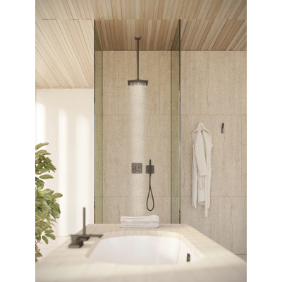 AXOR Citterio C hoofddouche - 27x27cm - met plafondaansluiting - brushed black chrome (zwart)