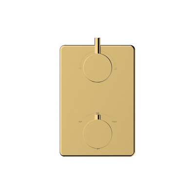 Wiesbaden Caral Ensemble de finition thermostat encastré 2 voies en laiton brossé PVD