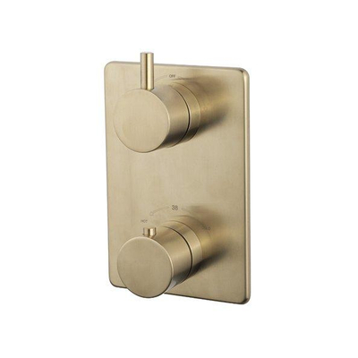 Wiesbaden Caral Ensemble de finition thermostat encastré 2 voies en laiton brossé PVD