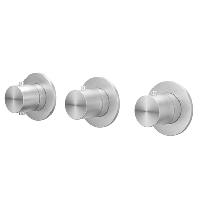 IVY Concord ensemble de douche pluie encastré – douche de tête medium Ø 30 cm – bras de plafond 30 cm – 2 robinets d'arrêt – inox brossé