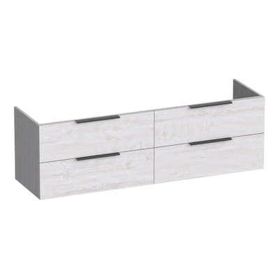 BRAUER Elevate meuble sous lavabo 160 excl. poignées à poser 4 tiroirs softclose et 2 découpes pour siphon - Forest Seashell