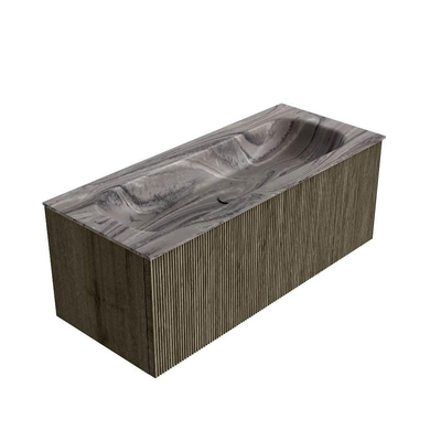 MONDIAZ KURVE-DLUX 110cm badmeubel kleur Shadow met 1 lade en 0 deuren. Wastafel BIG MEDIUM Midden 1 kraangat Sombra.