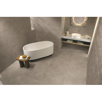 ÉCHANTILLON Terravito Elzino Carrelage murale et de sol - 60x60cm - rectifié - Aspect pierre naturelle - Grey mat (gris)