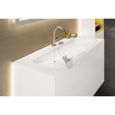 Villeroy & Boch Finion Meuble sous-lavabo - avec éclairage - 4 tiroirs à extraction - 1196 x 591 x 498 mm - Laque Blanc Brillant