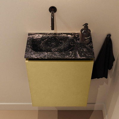 MONDIAZ TURE-DLUX Meuble toilette - 40cm - Oro - EDEN - vasque Lava - position gauche - sans trou de robinet