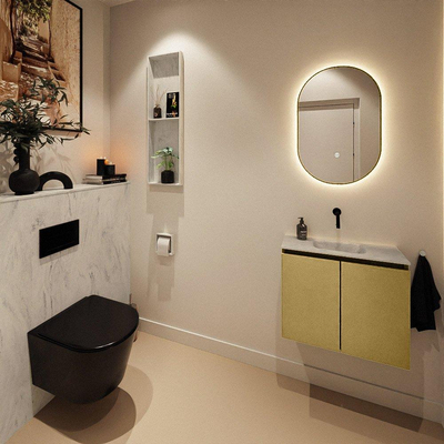 MONDIAZ TURE-DLUX 60cm toiletmeubel Oro. EDEN wastafel Opalo positie midden. Zonder kraangat.