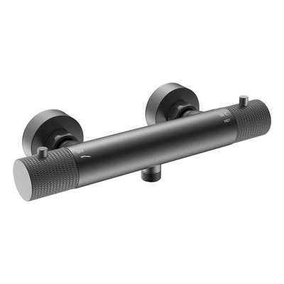 Wiesbaden ribbd mitigeur thermostatique de douche entraxe 15 cm gunmetal