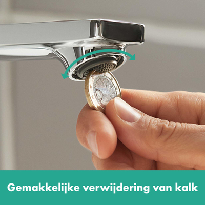 Hansgrohe Rebris e Baduitloop - wandmontage - voorsprong 20cm - hoogglans chroom