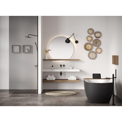 Looox Wood collection Wood tablette de miroir symétrique 100x3x13cm chêne old grey