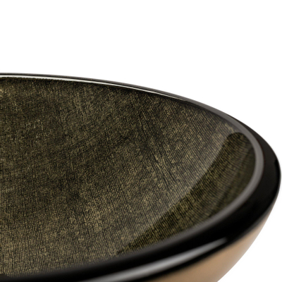 Saniclass Pesca Limone Waskom - 30x10,5cm - rond - gehard glas - goud groen
