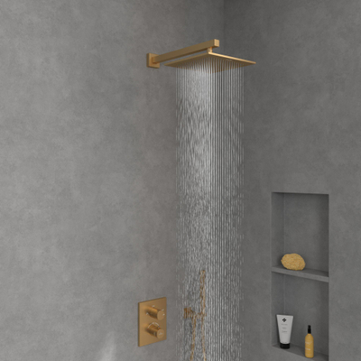 Villeroy & Boch Universal Showers hoofddouche - 25cm - vierkant - Brushed Gold (goud)