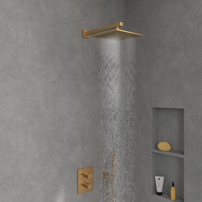 Villeroy & Boch Universal Showers regendouche - 25x25cm hoekig - Brushed Gold (goud)