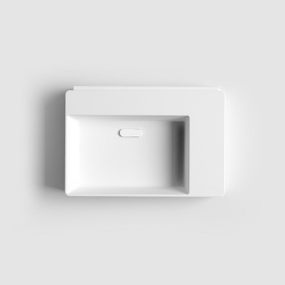 Clou Flush lave-mains 35,5x24,5cm trou de robinet pré-percé aluite Blanc mat