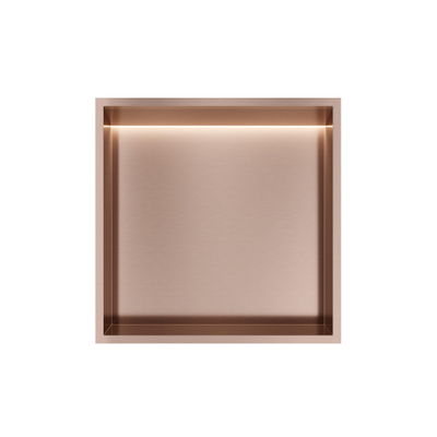 Hotbath &MORE Inbouwbox of inbouwnis - 30x30x10 - met LED - IP44 - PVD - geborsteld koper
