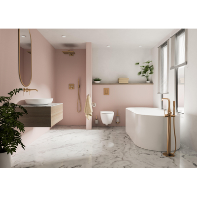 GROHE Rainshower SmartActive 310 Cube Hoofddouche - 31x31cm - 2 straalsoorten - wandarm 43cm - geborsteld cool sunrise