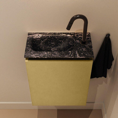 MONDIAZ TURE-DLUX Meuble toilette - 40cm - Oro - EDEN - vasque Lava - position gauche - 1 trou de robinet