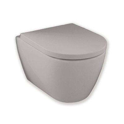 Royal Plaza Primo WC suspendu - 48.5cm - sans bride - racourci - avec abattant softclose - déclipsable - ciment