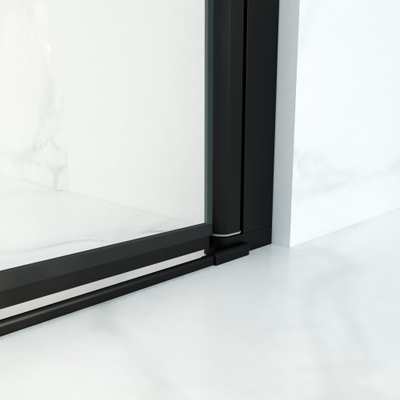 FugaFlow Eccelente Cabine de douche en verre - 90x80x200 - Profil en verre de sécurité - anti-calcaire - noir mat