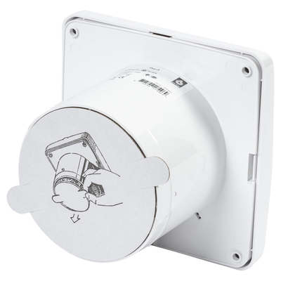 Sanivesk Standaard Ventilateur - Ø10 - Silencieux - Minuterie - Sur interrupteur (lumière) - Carré - Blanc