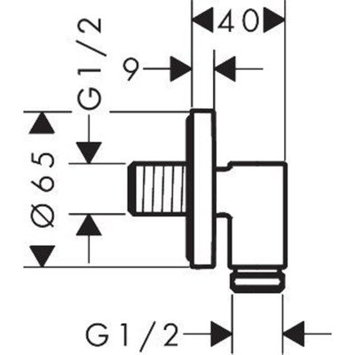 Hansgrohe FixFit Fine S Coude mural - sans clapet anti-retour - Chrome noir brossé