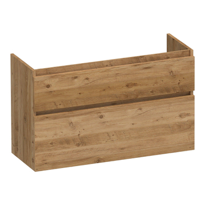 BRAUER Delight wastafelonderkast ondiep - 100x39x60cm - 2 softclose lades - greeploos - 1 sifon uitsparing - Chateau