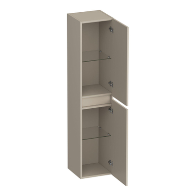 BRAUER Joy Wavy armoire haute 160 avec 2 portes sans poignée pivotant à gauche ou à droite mat beige