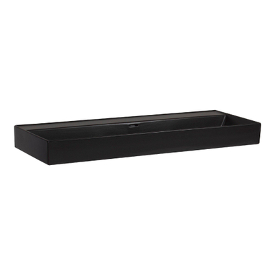 Plieger Kansas wastafel zonder kraangaten met overloop 120x46.6cm matzwart