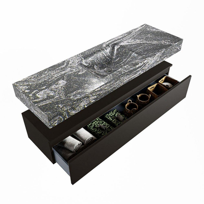 Mondiaz ALAN-DLUX Ensemble de meuble - 150cm - meuble Urban mat - 1 tiroir - Lavabo Cloud Lava suspendu - vasque Centre - 0 trous de robinet