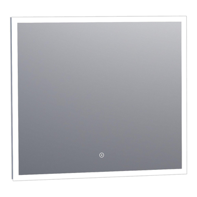 BRAUER Jade spiegel – rechthoek – 80x70 cm – indirecte LED rondom – dimbaar, touchbediening – Aluminium (Zilver)
