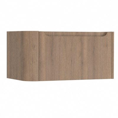 H&R Badmeubelen Juice Wastafelonderkast - 80x45x40cm - linkerhoek afgerond - 1 lade - geïntegreerde greep - charleston