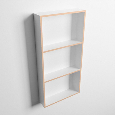 Mondiaz EASY Niche salle de bains - 59.5x8x29.5cm - à encastrer ou à monter - 3 compartiments - Rosee | Talc