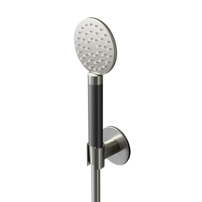 Hotbath Cobber M444 douchette à main ronde avec support mural et flexible de douche 150cm nickel brossé