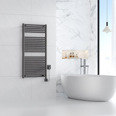 Wiesbaden Elara Elektrische radiator Smart WiFi - 118.5x60cm - PVD - gunmetal (antraciet)