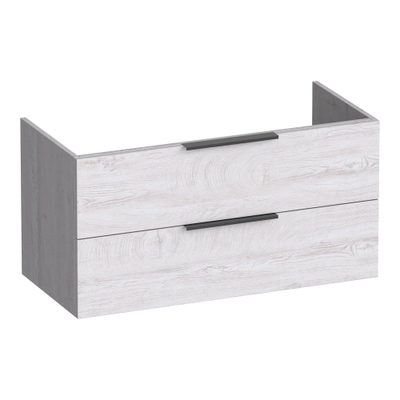 BRAUER Elevate meuble sous-lavabo 100 sans poignées rapportées 2 tiroirs à fermeture douce et 1 découpe pour siphon - Forest Seashell
