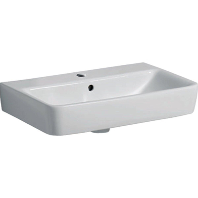 Geberit Renova Compact wastafel - 60cm - 1 kraangat - met overloop - compact - wit