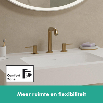 Hansgrohe Tecturis Mitigeur lavabo - mitigeur - rond - bec 15.6 cm - 3 trous - bronze brossé